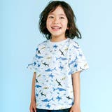 ブルー系 | 【吸汗速乾】ビーチ海総柄半袖Tシャツ(80~130cm) | SLAP SLIP