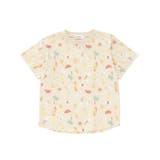 ベージュ系 | 【吸汗速乾】ビーチ海総柄半袖Tシャツ(80~130cm) | SLAP SLIP