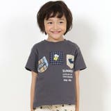 グレー | 【吸汗速乾】チェックダンガリー色々ワッペン付きポケット半袖Tシャツ(80~130… | SLAP SLIP