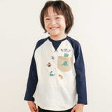 ネイビー | 【お揃い】はたらくくるま恐竜刺しゅう胸ポケット付きラグランTシャツ(80~130… | SLAP SLIP