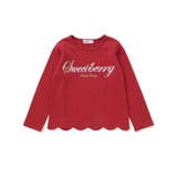 無地ボーダーイチゴ花刺しゅう裾スカラップTシャツ(80~130cm) | SLAP SLIP | 詳細画像4 