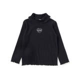 ブラック | レースハイネックハート刺しゅうトップス(80~130cm) | SLAP SLIP