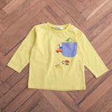 イエロー×恐竜×胸ポケット | 【スララク/防汚加工】わくわくデザイン男の子長袖Tシャツ(80~130cm) | SLAP SLIP