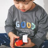 チャコールグレー×モンスター | 【スララク/防汚加工】わくわくデザイン男の子長袖Tシャツ(80~130cm) | SLAP SLIP