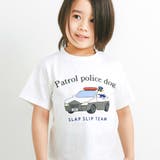 ホワイト×はたらくくるまパトカー | 【スララク 防汚加工 オーガニックコットン】わくわく男の子半袖Tシャツ(80~1… | SLAP SLIP