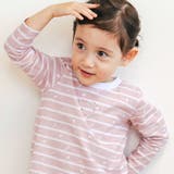 ドレミピンクボーダー×花ししゅう | ときめき女の子長袖Tシャツ | SLAP SLIP