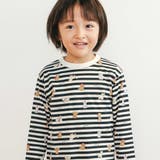 ブラックボーダー×犬とくま総柄 | わくわく男の子長袖Tシャツ | SLAP SLIP