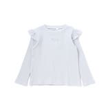 ブルー | 肩フリルキラッとラメ刺しゅう長袖Tシャツ(80~130cm) | SLAP SLIP