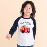 ネイビー | はたらく車サガララグラン天竺長袖Ｔシャツ(80~130cm) | SLAP SLIP