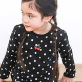 ブラックドット×チェリー刺しゅう | 【スララク 防汚加工 オーガニックコットン】ときめきデザイン女の子長袖Tシャツ(… | SLAP SLIP