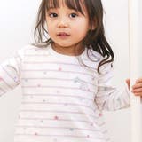 パープルボーダー×流れ星刺しゅう | 【スララク 防汚加工 オーガニックコットン】ときめきデザイン女の子長袖Tシャツ(… | SLAP SLIP