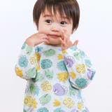 ミント×恐竜ドット総柄 | 【スララク 防汚加工 オーガニックコットン】わくわくデザイン男の子長袖Tシャツ(… | SLAP SLIP