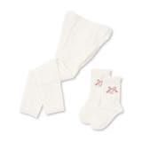 オフホワイト | ケーブル編みレギンス+くしゅくしゅはき口ソックス(70~130cm) | SLAP SLIP