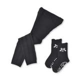 ブラック | ケーブル編みレギンス+くしゅくしゅはき口ソックス(70~130cm) | SLAP SLIP