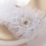 キラキラくしゅくしゅチュールお花モチーフ付きウェッジソールサンダル(16~21c… | SLAP SLIP | 詳細画像11 