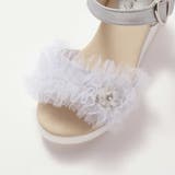 キラキラくしゅくしゅチュールお花モチーフ付きウェッジソールサンダル(16~21c… | SLAP SLIP | 詳細画像12 