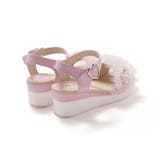 キラキラくしゅくしゅチュールお花モチーフ付きウェッジソールサンダル(16~21c… | SLAP SLIP | 詳細画像14 