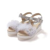 キラキラくしゅくしゅチュールお花モチーフ付きウェッジソールサンダル(16~21c… | SLAP SLIP | 詳細画像5 