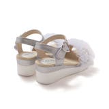 キラキラくしゅくしゅチュールお花モチーフ付きウェッジソールサンダル(16~21c… | SLAP SLIP | 詳細画像6 