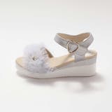 キラキラくしゅくしゅチュールお花モチーフ付きウェッジソールサンダル(16~21c… | SLAP SLIP | 詳細画像7 