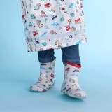 【お揃い】はたらくくるま花柄恐竜プリント総柄レインブーツ(13~18cm) | SLAP SLIP | 詳細画像1 