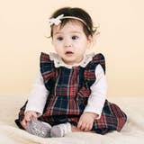 肩フリルリボンチェックワンピース+ブルマセットアップベビー | SLAP SLIP | 詳細画像1