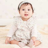 花柄無地コーデュロイ肩フリルリボンモチーフワンピース+ブルマセットアップベビー | SLAP SLIP | 詳細画像1