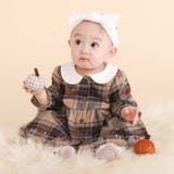 ベージュ | 【お揃い】チェックワンピース+シンプルレギンス2点セット(70~80cm) | SLAP SLIP