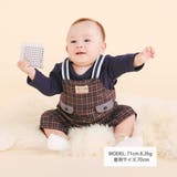 アニマルイヌ恐竜プリントボディミニ+チェックサロペット(70~80cm) | SLAP SLIP | 詳細画像2 