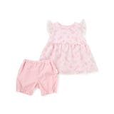 ピンク | 花柄シフォンレースワンピース+フリルブルマセットアップベビー(70~80cm) | SLAP SLIP