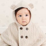 【お揃い】クマ耳フード付き裏ボアケーブルマントベビー(50~90cm) | SLAP SLIP | 詳細画像3