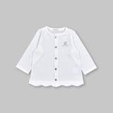ホワイト | 【UVカット】裾スカラップ長袖カーディガンベビー(70~80cm) | SLAP SLIP
