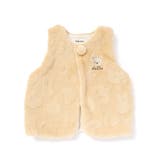 ベージュ(クマ) | 【お揃い】アニマルクマウサギネコ恐竜ポコポコボアベストベビー(70~80cm) | SLAP SLIP