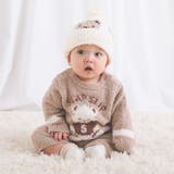 ボンボン付きクマイチゴ柄ブークレニット帽ベビー(44~48cm) | SLAP SLIP | 詳細画像2 