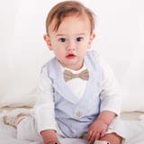 ブルー系(ストライプ柄) | リボンタイ付きテーラードベスト風スタイベビー【専用ケース付き】 | SLAP SLIP