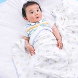 ブルー系 | 【お揃い/接触冷感】アニマルフルーツプリント柄ひんやり2wayおくるみベビー | SLAP SLIP