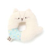 オフホワイト(ネコ) | 【お揃い】アニマルクマウサギペンギンライオンネコモチーフドーナツ型ラトルベビー | SLAP SLIP