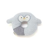 ブルー(ペンギン) | 【お揃い】アニマルクマウサギペンギンライオンネコモチーフドーナツ型ラトルベビー | SLAP SLIP