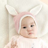 ピンク(ウサギ) | クマウサギ立体モチーフ付きニット帽ベビー(44~48cm) | SLAP SLIP