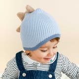 ブルー(恐竜) | クマウサギ立体モチーフ付きニット帽ベビー(44~48cm) | SLAP SLIP
