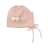 ピンク | リボン付きぴょっこりネコ耳ニット帽ベビー(44~48cm) | SLAP SLIP