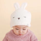 オフホワイト(ウサギ) | 【お揃い】アニマルウサギクマロボットもこもこニット帽(44~48cm) | SLAP SLIP