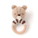 ベージュ(クマ) | アイスクリームクマウサギアニマル恐竜かぎ編みモチーフ付き歯がためベビー | SLAP SLIP