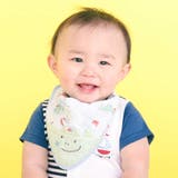 ブルー系 | 【お揃い】モチーフ総柄ガーゼハンカチスタイベビー | SLAP SLIP