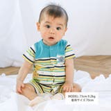 【お揃い】アニマルプリントマルチボーダー半袖ロンパースベビー(60~80cm) | SLAP SLIP | 詳細画像2