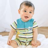 グリーン系 | 【お揃い】アニマルプリントマルチボーダー半袖ロンパースベビー(60~80cm) | SLAP SLIP