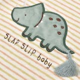 恐竜パッチ刺しゅうボーダー柄ラグラン2WAYロンパースベビー(50~70cm) | SLAP SLIP | 詳細画像13