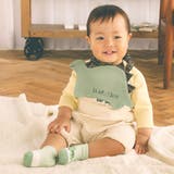 恐竜パッチ刺しゅうボーダー柄ラグラン2WAYロンパースベビー(50~70cm) | SLAP SLIP | 詳細画像3