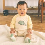 恐竜パッチ刺しゅうボーダー柄ラグラン2WAYロンパースベビー(50~70cm) | SLAP SLIP | 詳細画像4