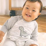 恐竜パッチ刺しゅうボーダー柄ラグラン2WAYロンパースベビー(50~70cm) | SLAP SLIP | 詳細画像7